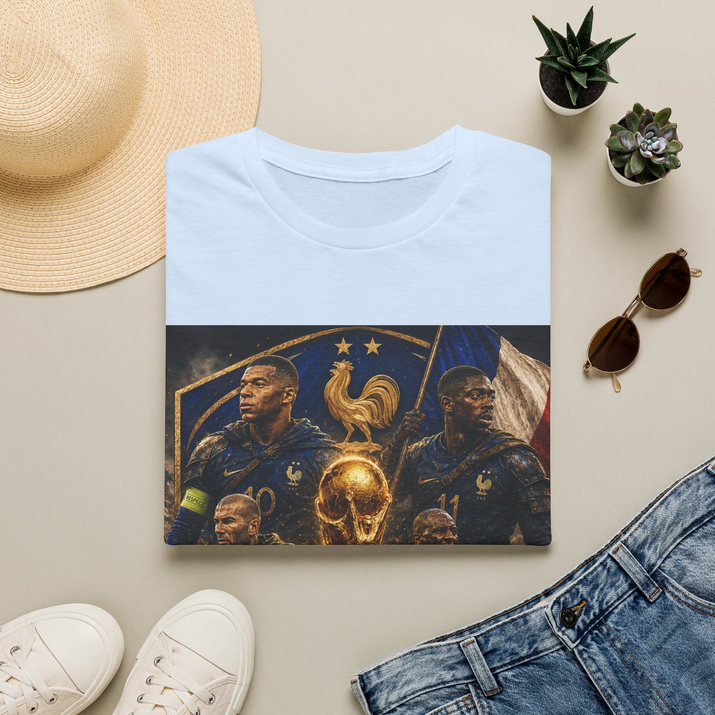 France World Cup 2026 T-Shirt — "Imbattable" (Mbappé, Dembélé, Saliba, Cherki)